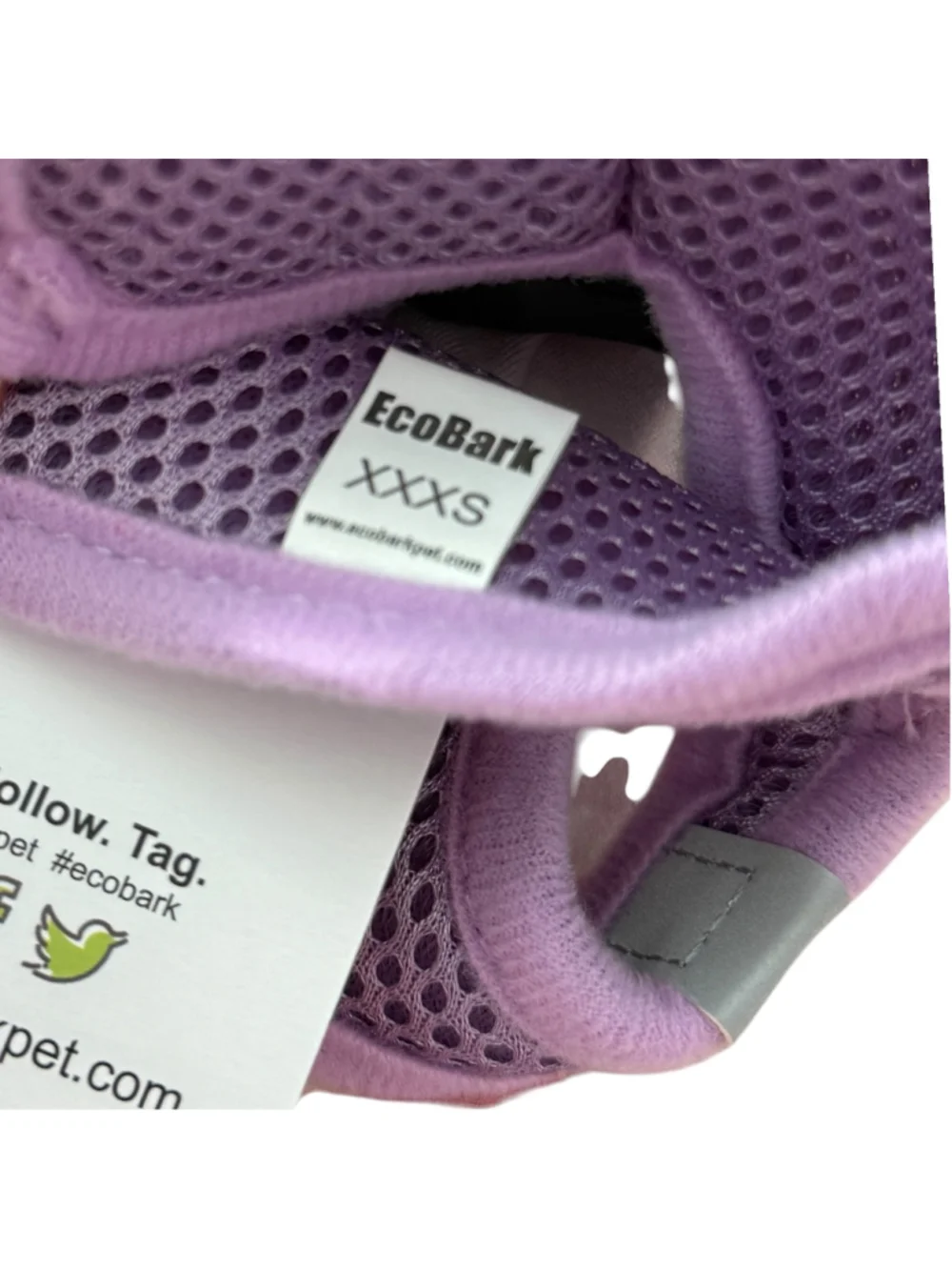 EcoBark XXXS Lavender Purple No Pull Dog Harness Adjustable Mesh Small Dog Puppy